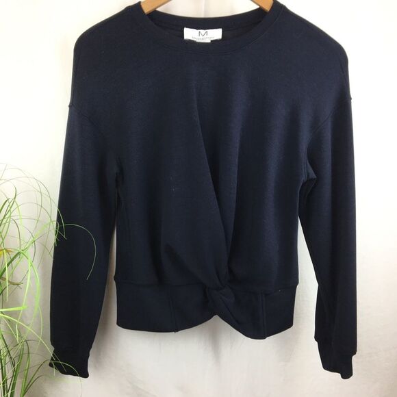 Magaschoni Blue Twist Waist Long Sleeve Top S NEW - Picture 2 of 9